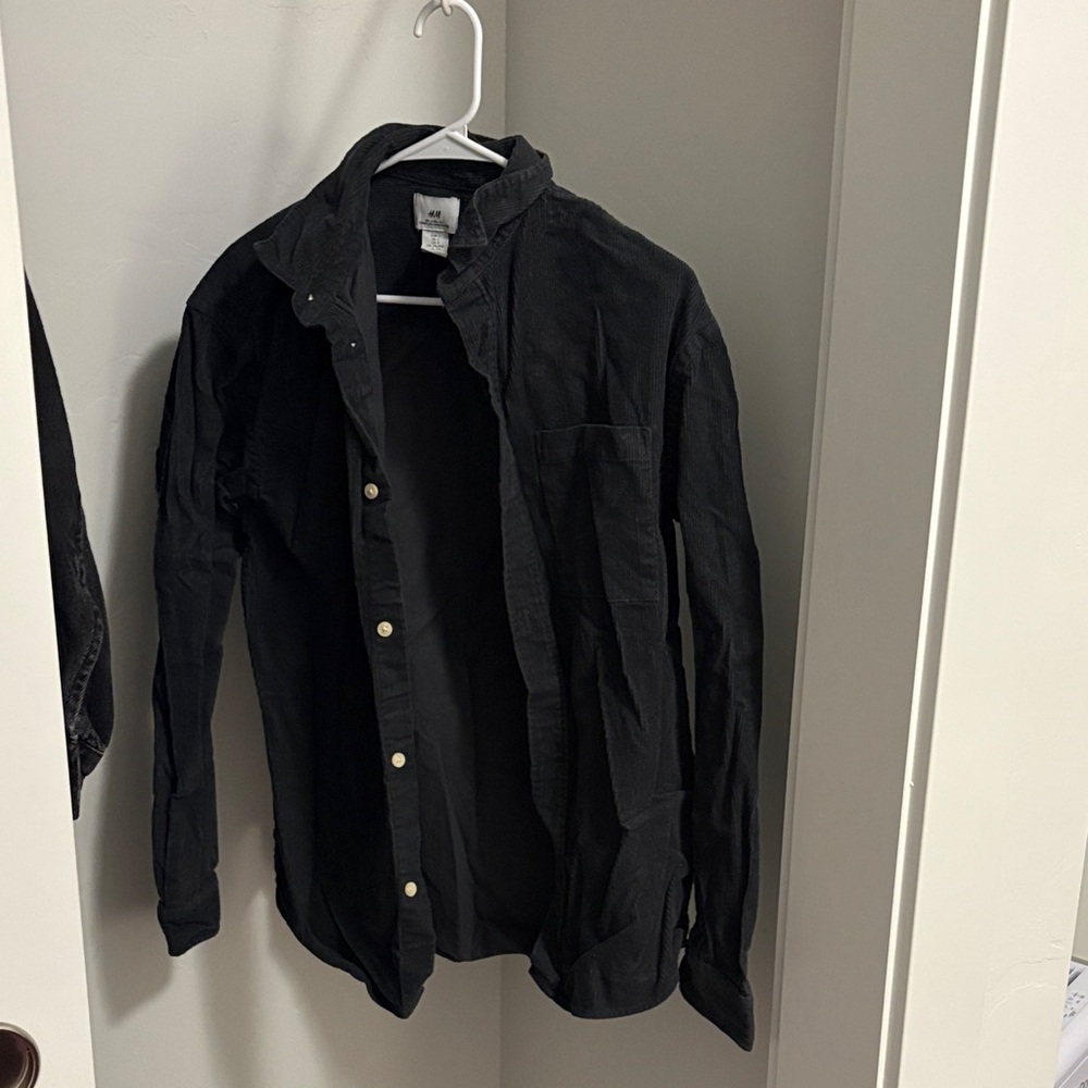 H&M Women’s Charcoal Corduroy Button-Up Jacket
